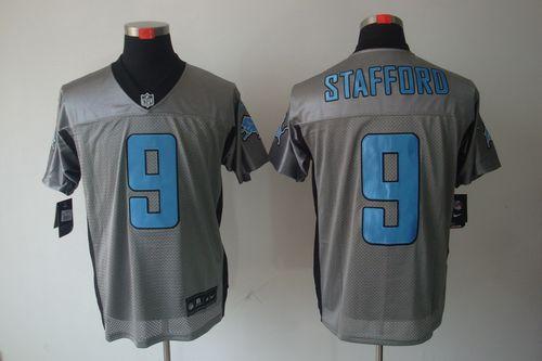  Lions #9 Matthew Stafford Grey Shadow Men's Stitched NFL Elite Jersey