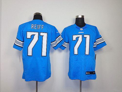  Lions #71 Riley Reiff Blue Team Color Men's Stitched NFL Elite Jersey