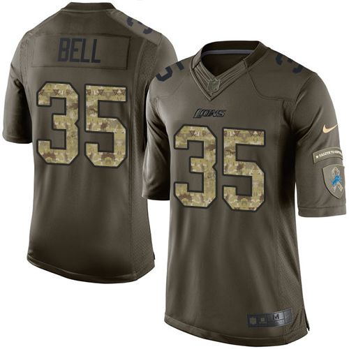  Lions #35 Joique Bell Green Men's Stitched NFL Limited Salute To Service Jersey