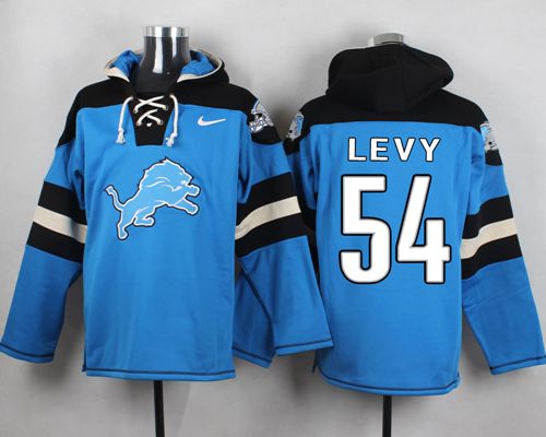  Lions #54 DeAndre Levy Blue Player Pullover NFL Hoodie