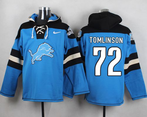  Lions #72 Laken Tomlinson Blue Player Pullover NFL Hoodie