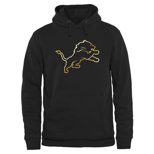 Men's Detroit Lions Pro Line Black Gold Collection Pullover Hoodie