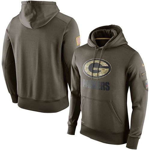 Men's Green Bay Packers  Olive Salute To Service KO Performance Hoodie