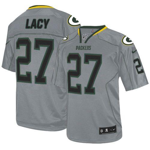  Packers #27 Eddie Lacy Lights Out Grey Men's Stitched NFL Elite Jersey