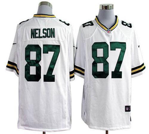  Packers #87 Jordy Nelson White Men's Stitched NFL Game Jersey