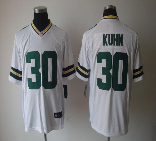  Packers #30 John Kuhn White Men's Stitched NFL Game Jersey