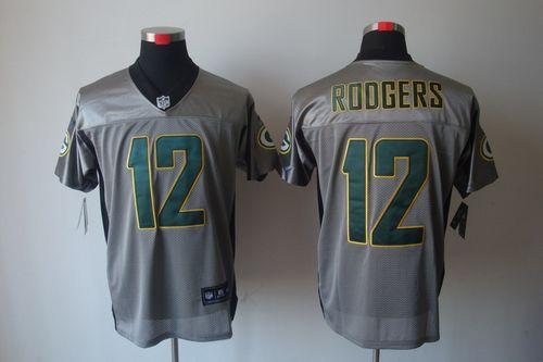  Packers #12 Aaron Rodgers Grey Shadow Men's Stitched NFL Elite Jersey