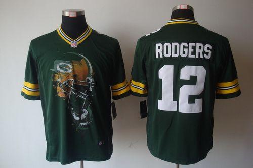  Packers #12 Aaron Rodgers Green Team Color Men's Stitched NFL Helmet Tri Blend Limited Jersey