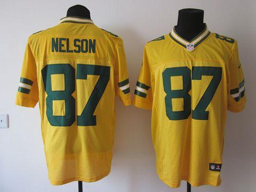  Packers #87 Jordy Nelson Yellow Alternate Men's Stitched NFL Elite Jersey