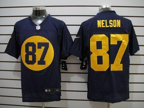 Packers #87 Jordy Nelson Navy Blue Alternate Men's Stitched NFL Elite Jersey