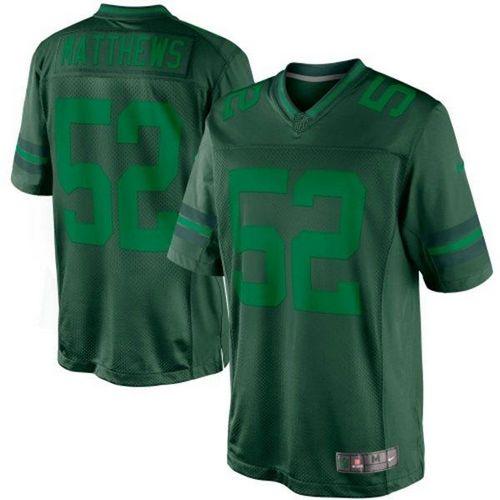  Packers #52 Clay Matthews Green Men's Stitched NFL Drenched Limited Jersey