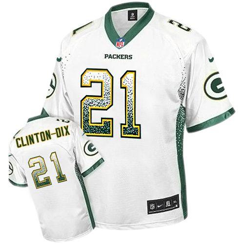 Packers #21 Ha Ha Clinton Dix White Men's Stitched NFL Elite Drift Fashion Jersey