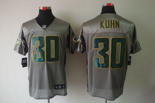  Packers #30 John Kuhn Grey Shadow Men's Stitched NFL Elite Jersey
