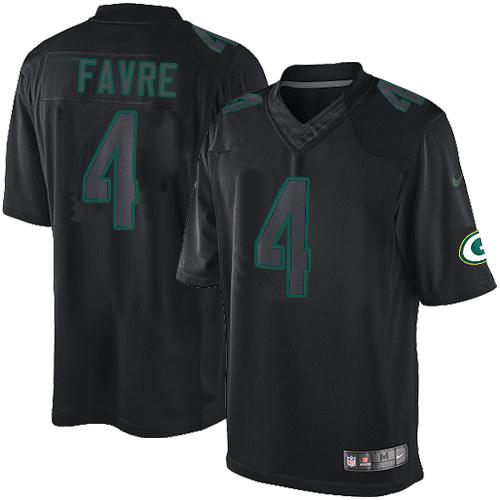  Packers #4 Brett Favre Black Men's Stitched NFL Impact Limited Jersey