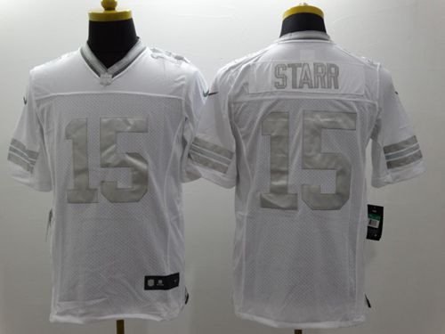  Packers #15 Bart Starr White Men's Stitched NFL Limited Platinum Jersey