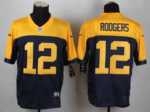  Packers #12 Aaron Rodgers Navy Blue Alternate Men's Stitched NFL New Elite Jersey