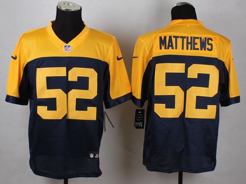  Packers #52 Clay Matthews Navy Blue Alternate Men's Stitched NFL New Elite Jersey