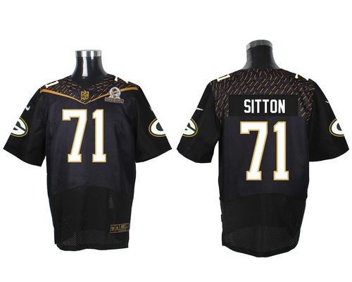  Packers #71 Josh Sitton Black 2016 Pro Bowl Men's Stitched NFL Elite Jersey