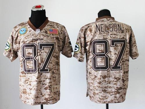  Packers #87 Jordy Nelson Camo Men's Stitched NFL New Elite USMC Jersey