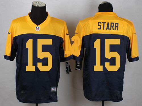  Packers #15 Bart Starr Navy Blue Alternate Men's Stitched NFL New Elite Jersey