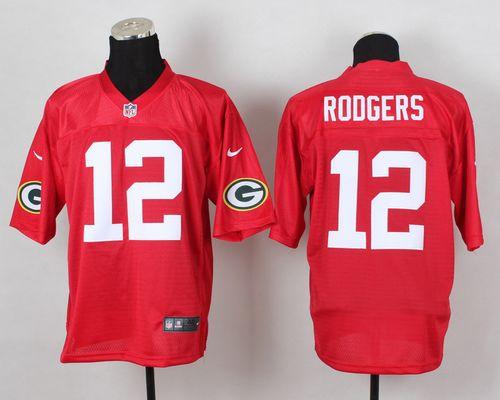  Packers #12 Aaron Rodgers Red Men's Stitched NFL Elite QB Practice Jersey