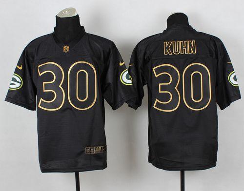  Packers #30 John Kuhn Black Gold No. Fashion Men's Stitched NFL Elite Jersey