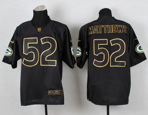  Packers #52 Clay Matthews Black Gold No. Fashion Men's Stitched NFL Elite Jersey
