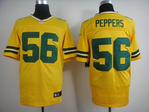  Packers #56 Julius Peppers Yellow Alternate Men's Stitched NFL Elite Jersey