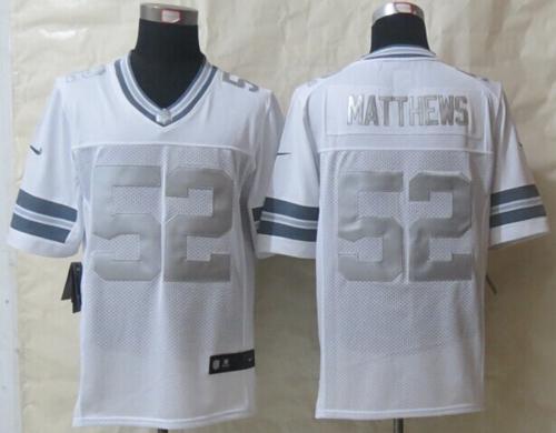  Packers #52 Clay Matthews White Men's Stitched NFL Limited Platinum Jersey