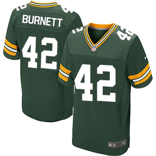 Packers #42 Morgan Burnett Green Team Color Men's Stitched NFL Elite Jersey