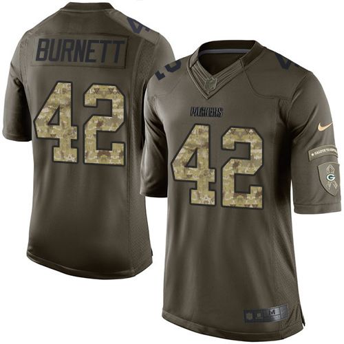  Packers #42 Morgan Burnett Green Men's Stitched NFL Limited Salute To Service Jersey
