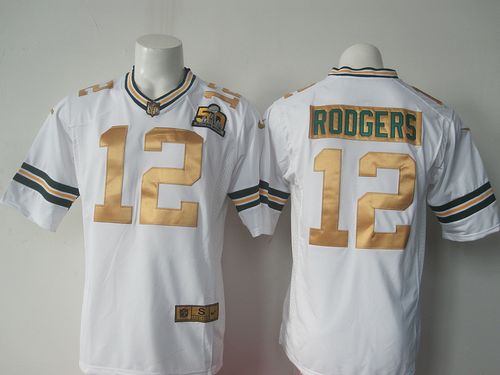  Packers #12 Aaron Rodgers White Super Bowl 50 Collection Men's Stitched NFL Elite Collection Jersey