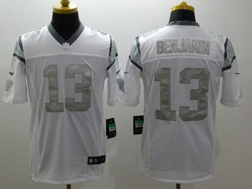  Panthers #13 Kelvin Benjamin White Men's Stitched NFL Limited Platinum Jersey