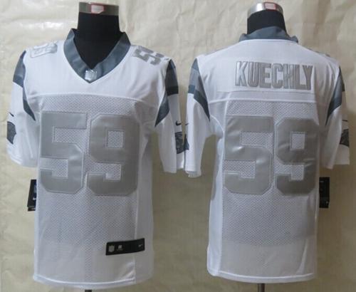  Panthers #59 Luke Kuechly White Men's Stitched NFL Limited Platinum Jersey