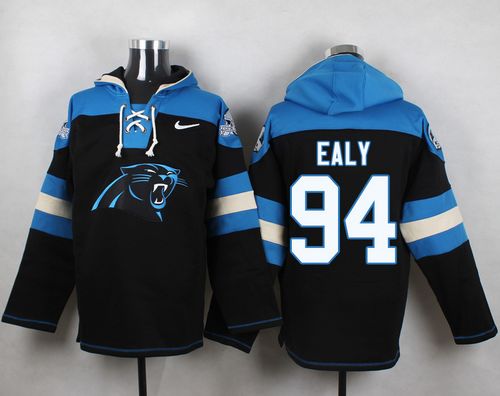  Panthers #94 Kony Ealy Black Player Pullover NFL Hoodie