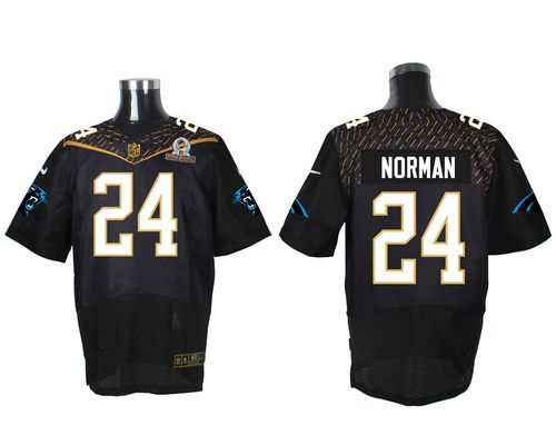  Panthers #24 Josh Norman Black 2016 Pro Bowl Men's Stitched NFL Elite Jersey