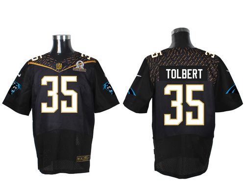  Panthers #35 Mike Tolbert Black 2016 Pro Bowl Men's Stitched NFL Elite Jersey