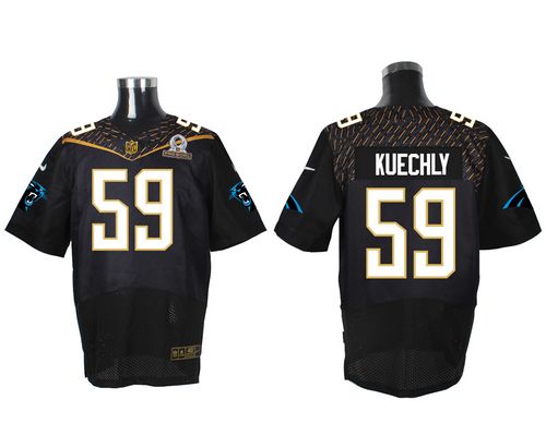  Panthers #59 Luke Kuechly Black 2016 Pro Bowl Men's Stitched NFL Elite Jersey