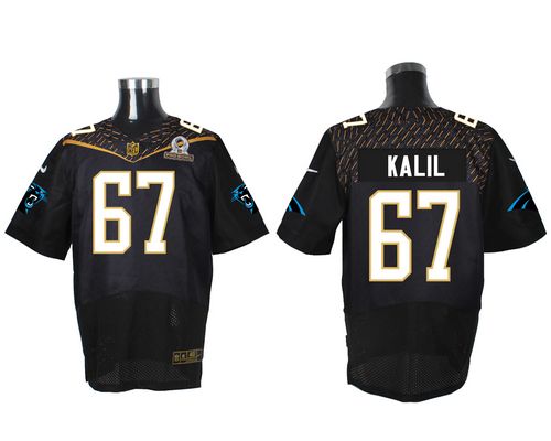  Panthers #67 Ryan Kalil Black 2016 Pro Bowl Men's Stitched NFL Elite Jersey