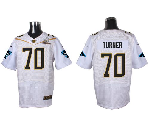  Panthers #70 Trai Turner White 2016 Pro Bowl Men's Stitched NFL Elite Jersey