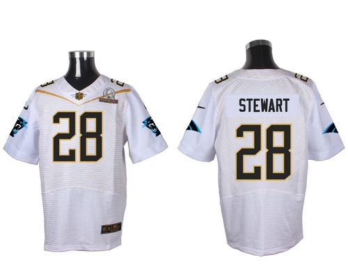  Panthers #28 Jonathan Stewart White 2016 Pro Bowl Men's Stitched NFL Elite Jersey