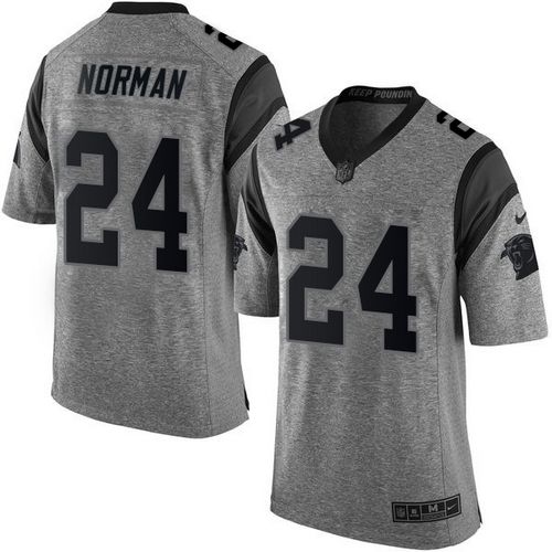  Panthers #24 Josh Norman Gray Men's Stitched NFL Limited Gridiron Gray Jersey