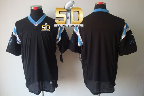  Panthers Blank Black Team Color Super Bowl 50 Men's Stitched NFL Elite Jersey