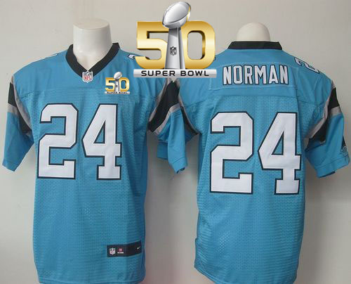  Panthers #24 Josh Norman Blue Alternate Super Bowl 50 Men's Stitched NFL Elite Jersey