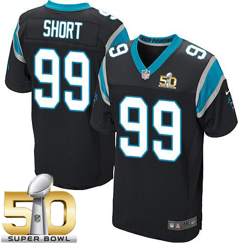  Panthers #99 Kawann Short Black Team Color Super Bowl 50 Men's Stitched NFL Elite Jersey