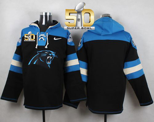  Panthers Blank Black Super Bowl 50 Player Pullover NFL Hoodie