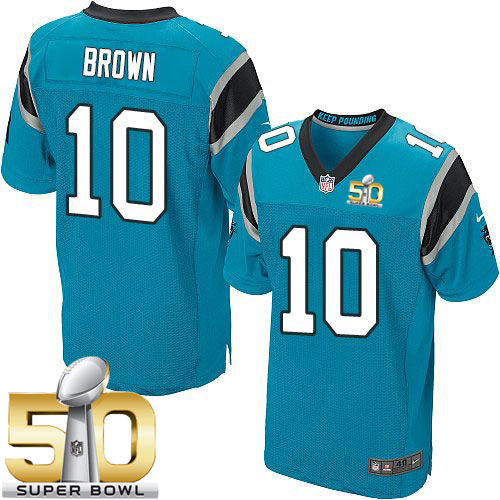  Panthers #10 Corey Brown Blue Alternate Super Bowl 50 Men's Stitched NFL Elite Jersey