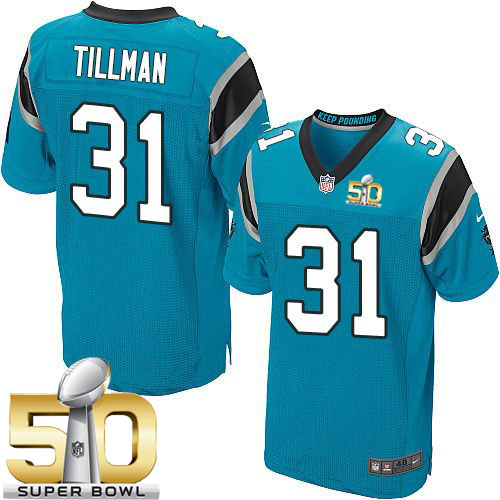  Panthers #31 Charles Tillman Blue Alternate Super Bowl 50 Men's Stitched NFL Elite Jersey