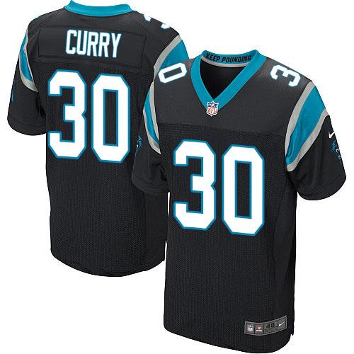  Panthers #30 Stephen Curry Black Team Color Men's Stitched NFL Elite Jersey