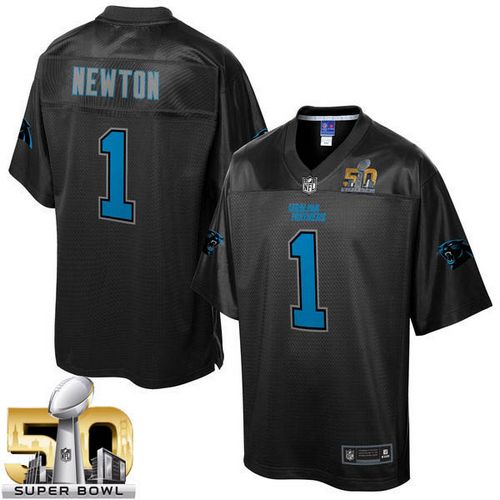  Panthers #1 Cam Newton Black Super Bowl 50 Men's NFL Pro Line Black Reverse Fashion Game Jersey